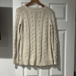 Loft Cable Knit Cream Sweater lsize s